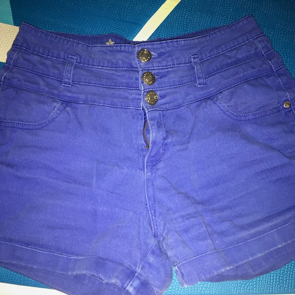 High Waisted Blue Shorts - Picture 1 of 1